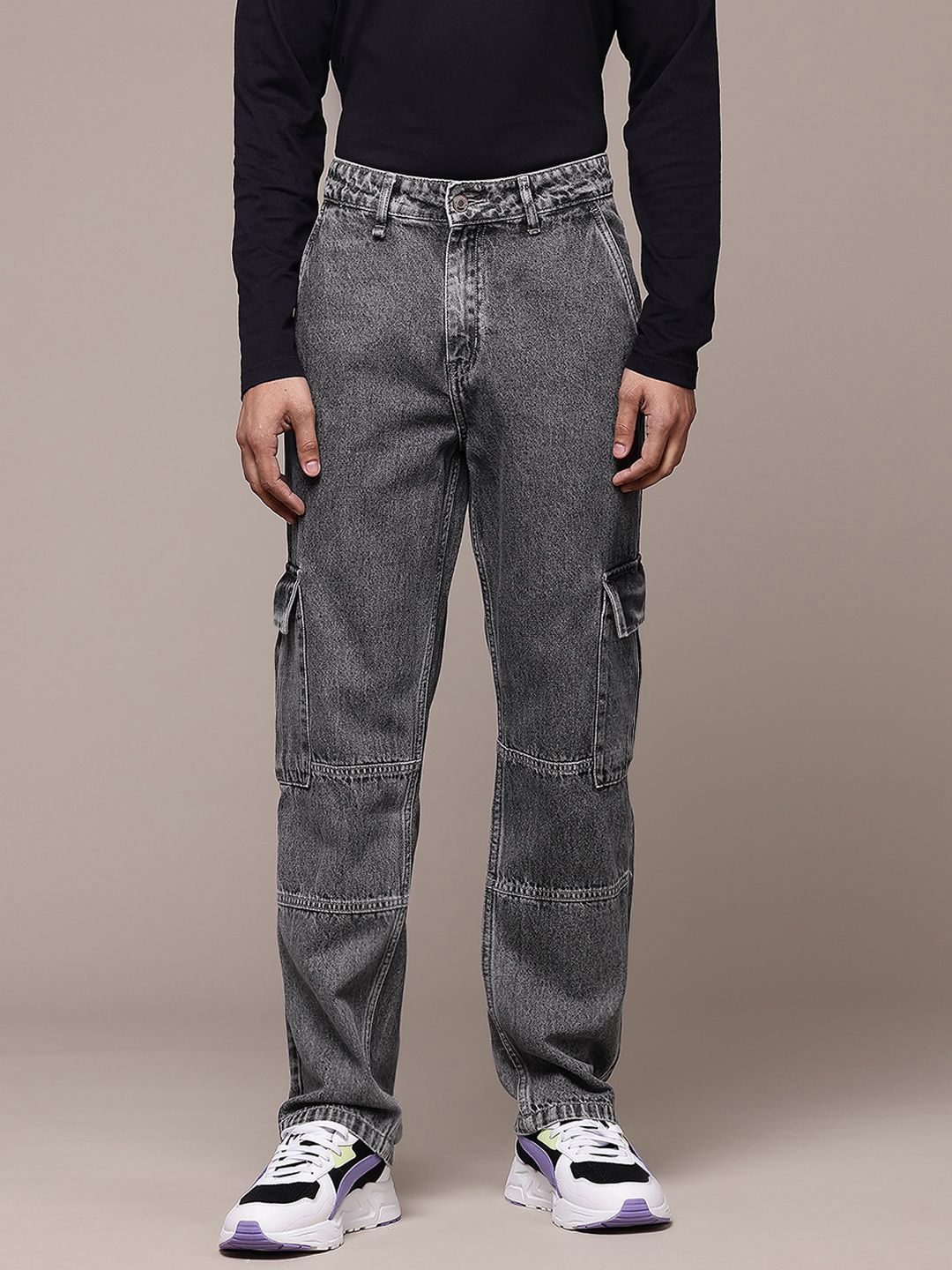 The Roadster Lifestyle Co. Men Straight Fit Cargo Style Jeans-picture-40