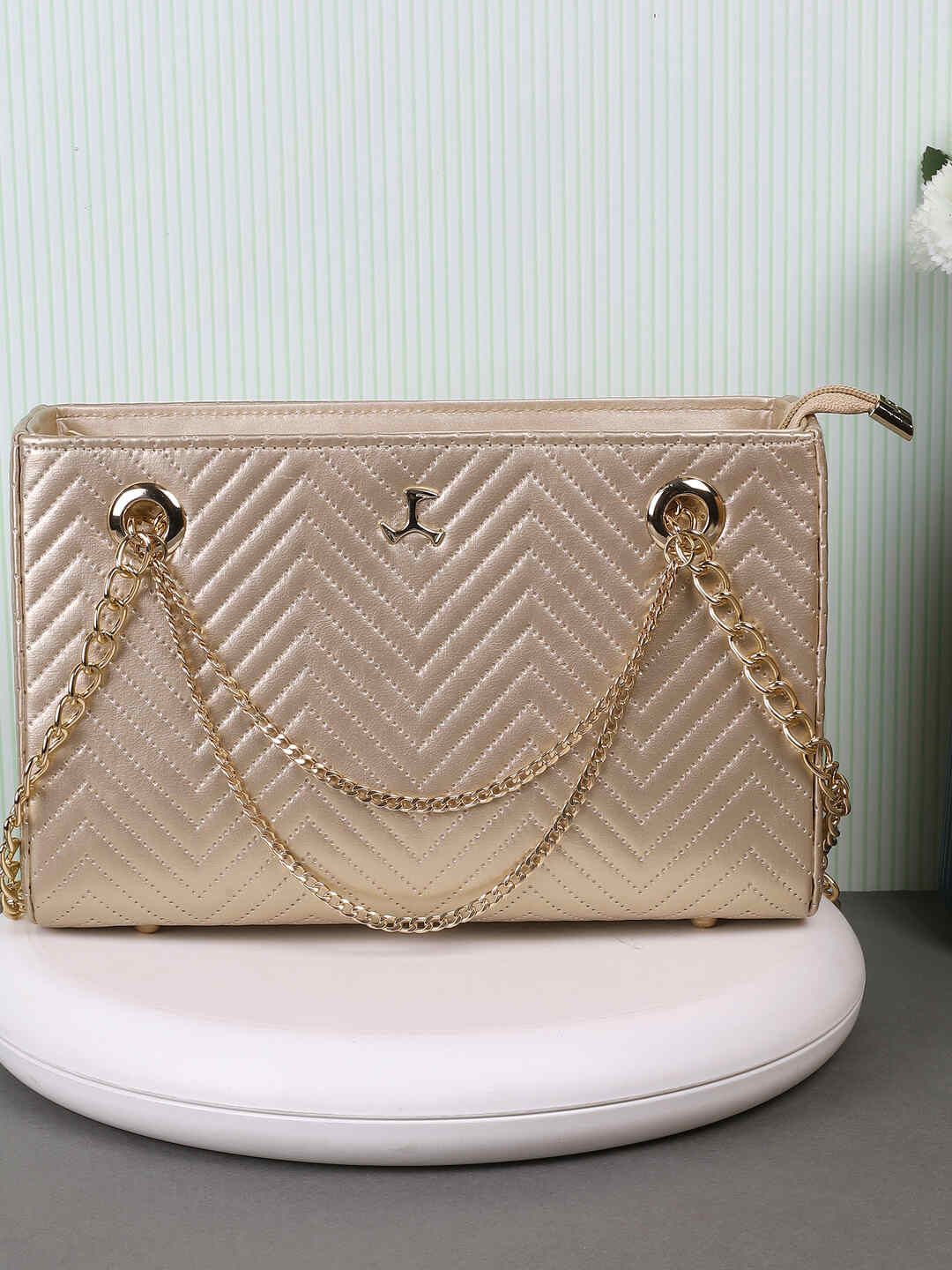 Mochi Striped Structured Shoulder Bag with Quilted-picture-36