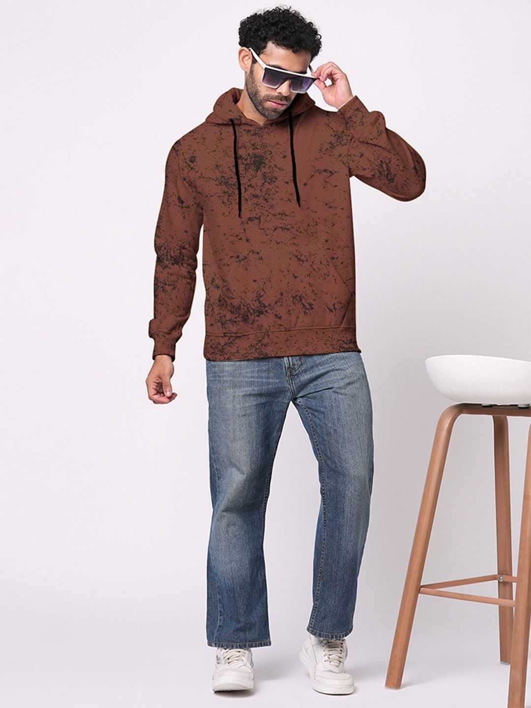 Wear Your Opinion Men Abstract Printed Pullover Hooded Sweatshirt-picture-37