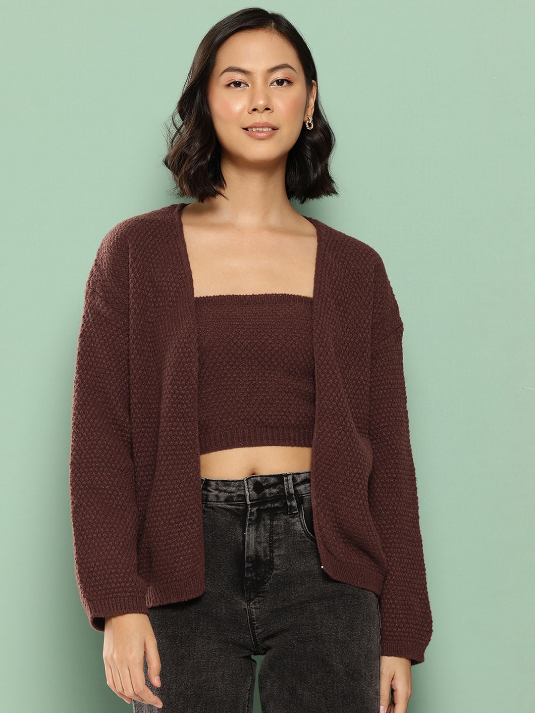 BROOWL Woollen Front-Open Sweater With Top-picture-33