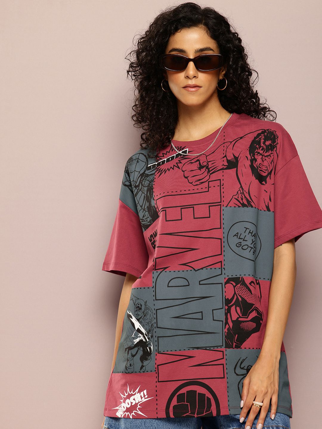 Kook N Keech Marvel Printed Drop-Shoulder Sleeves Oversized T-shirt-picture-12