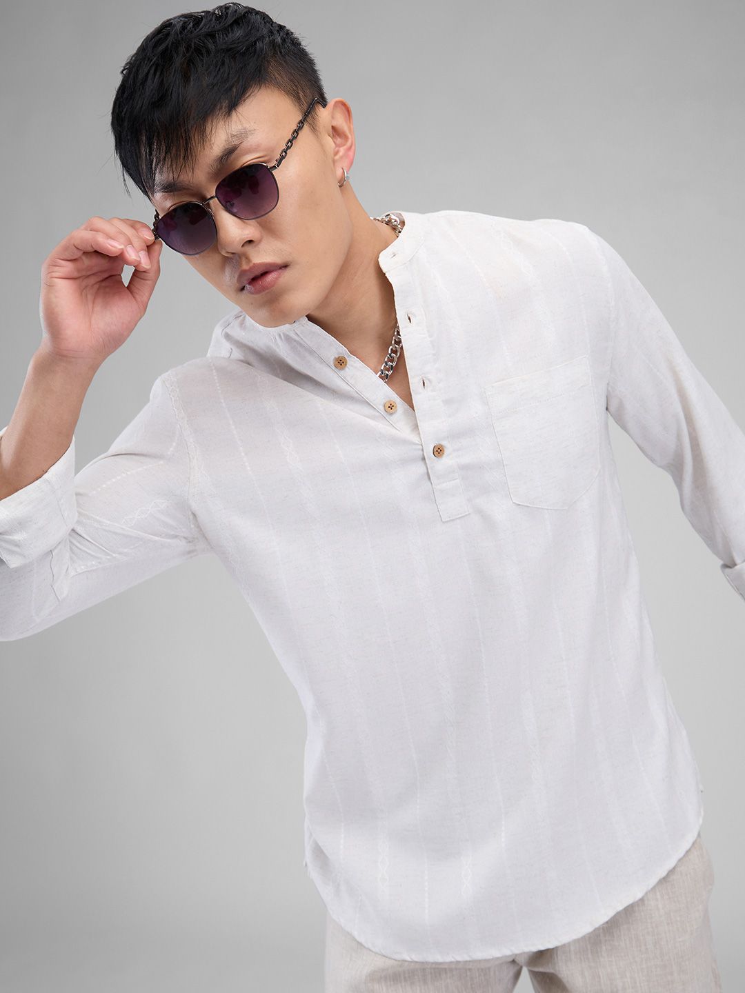 VASTRADO Woven Design Thread Work Cotton Straight Kurta-picture-53