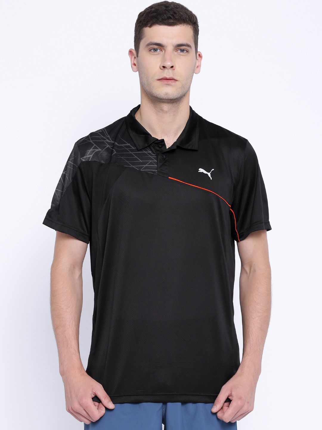 PUMA Black Training Polo T-shirt