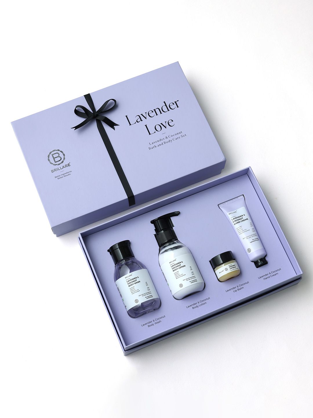 BRILLARE Set Of 4 Lavender Love Body Wash - Body Lotion - Lip Balm & Hand Creme Gift Box-image-15