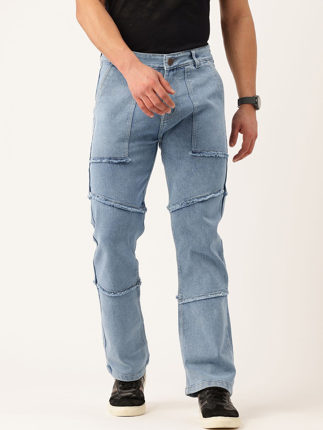 PARIS HAMILTON Men Relaxed Fit Highly Distressed Heavy Fade Acid Wash Stretchable Jeans-picture-33