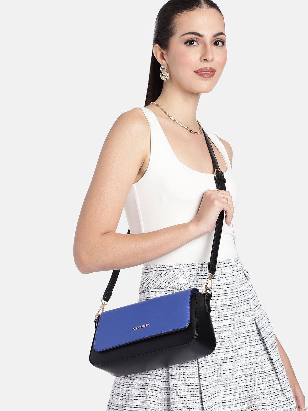 Allen Solly Colourblocked Structured Sling Bag-picture-32