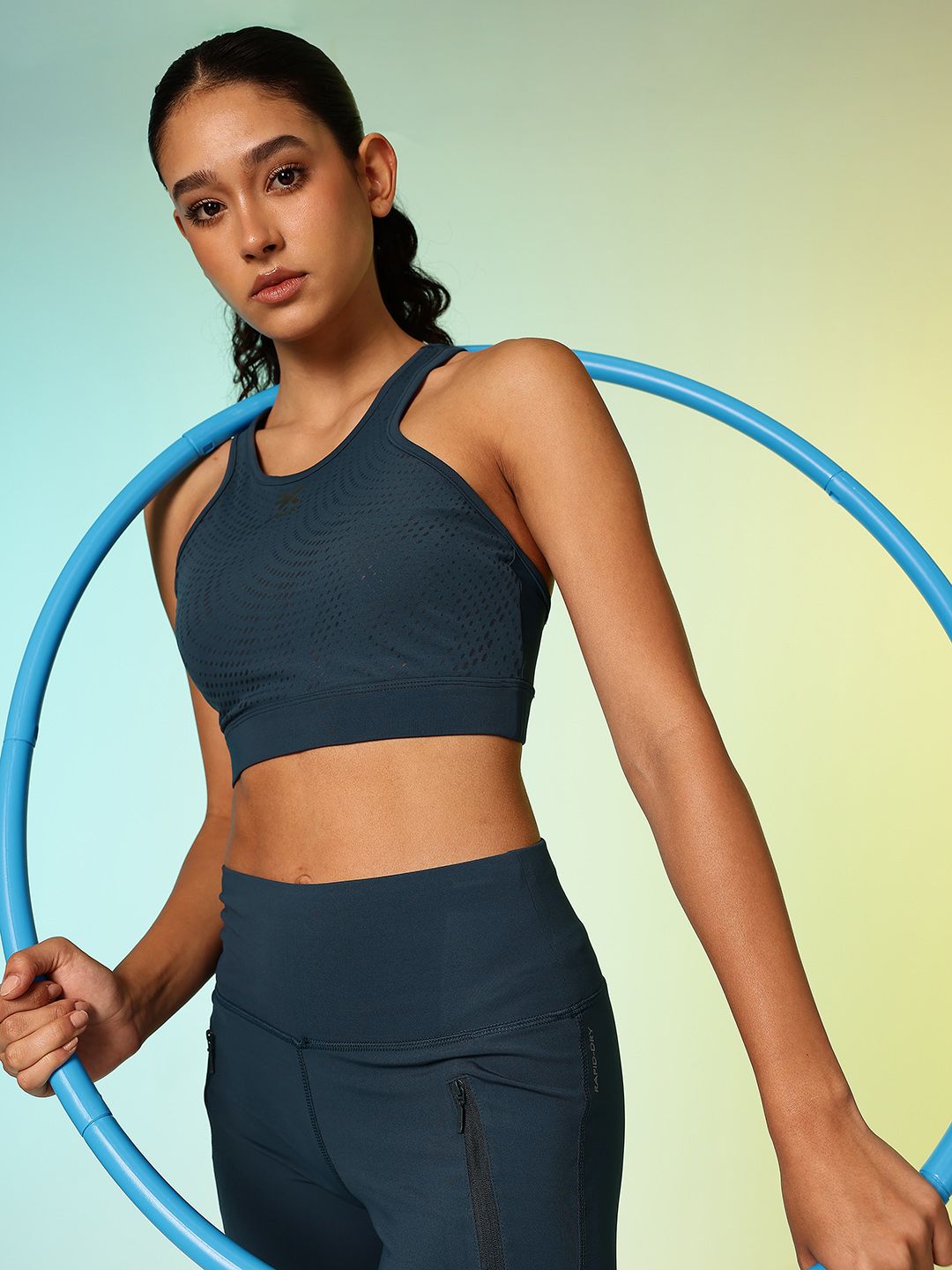 HRX by Hrithik Roshan Lightly Padded Rapid-Dry Training Bra HR_SS25_W_BA_KT064_03_B