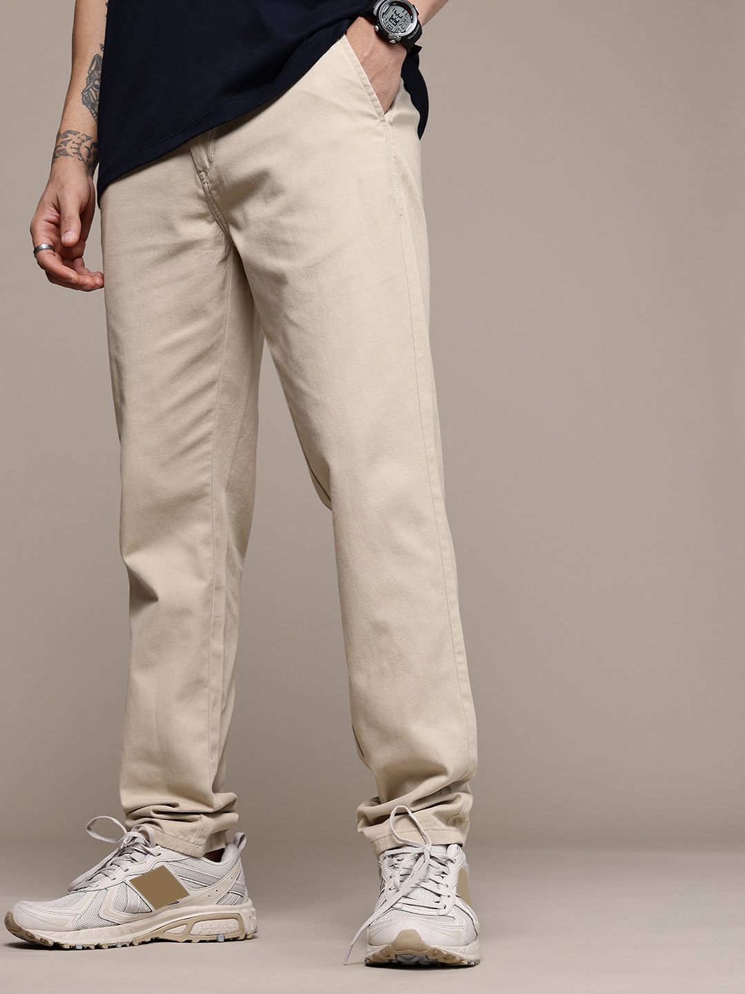 The Roadster Life Co. Men Pure Cotton Chinos Trousers-picture-38