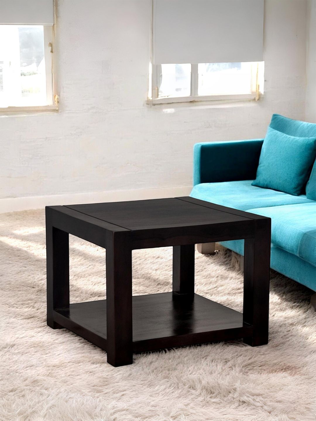 Ikiriya Black Square Sheesham Wood Contemporary Coffee Table-picture-36