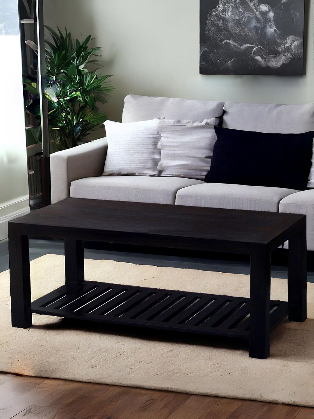 Ikiriya Black Rectangle Wood Contemporary Coffee Table-picture-42