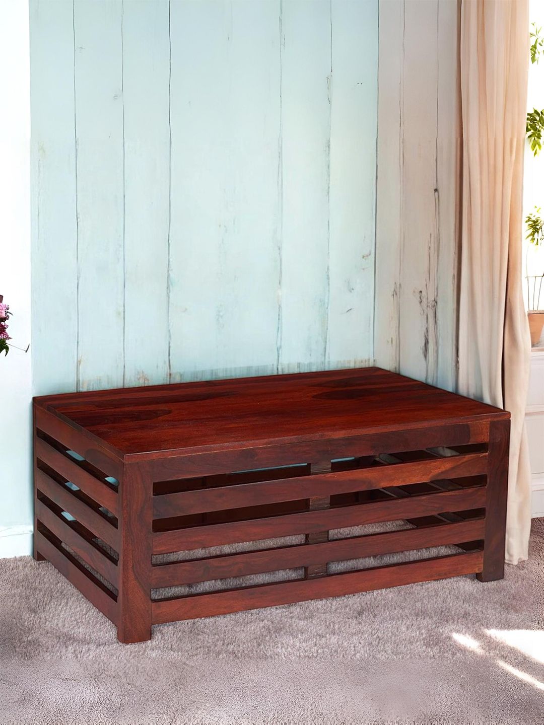 Ikiriya Red Rectangle Wood Contemporary Coffee Table-picture-13