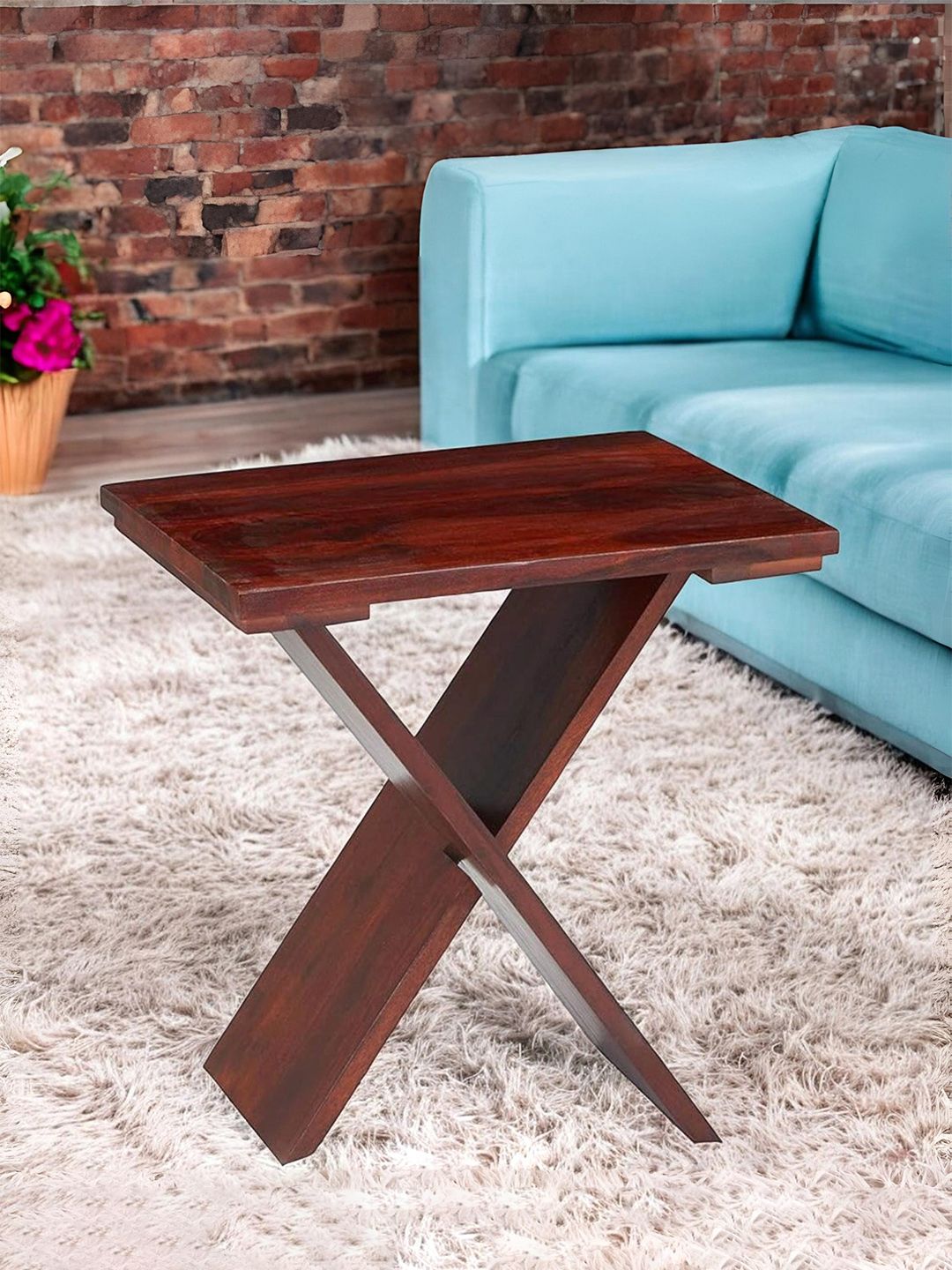 Ikiriya Red Sheesham Wood Honey Finish Rectangle Shaped Coffee Table-picture-17