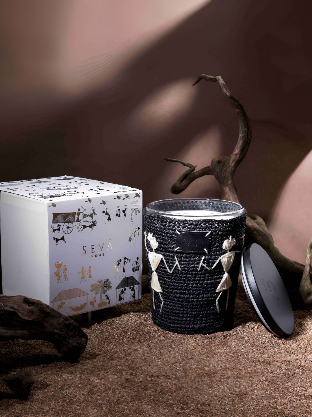 Seva Home warli - dil se Black Avante Garde Jar Candle-picture-56