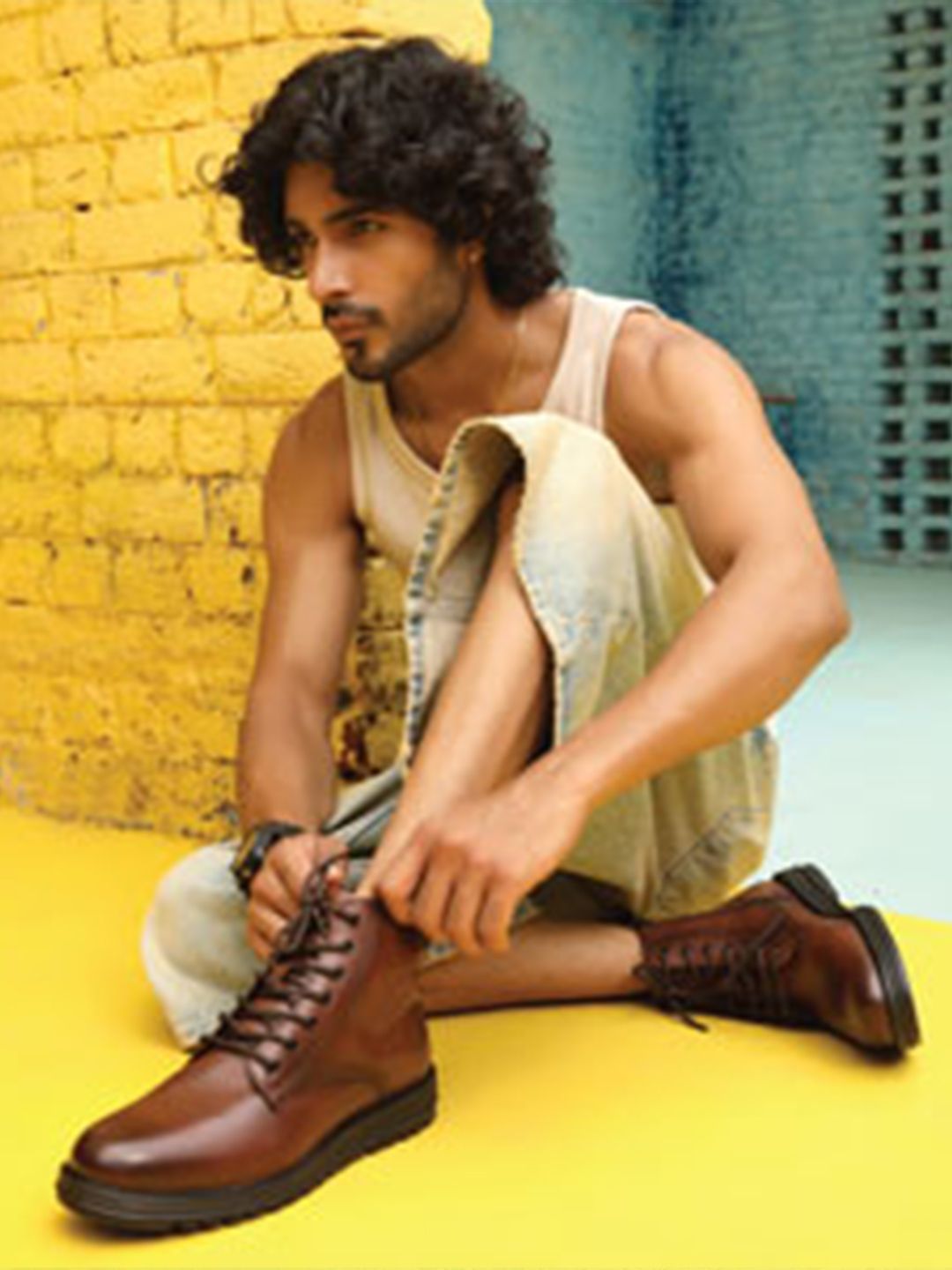 THOMAS CRICK Men Lace-Up Casual Leather Biker Boots