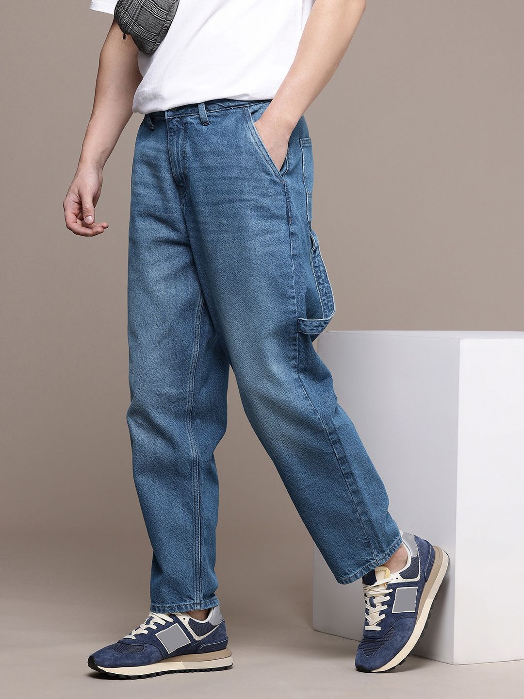 FCUK Men Loose Fit Heavy Fade Pure Cotton Jeans-picture-27