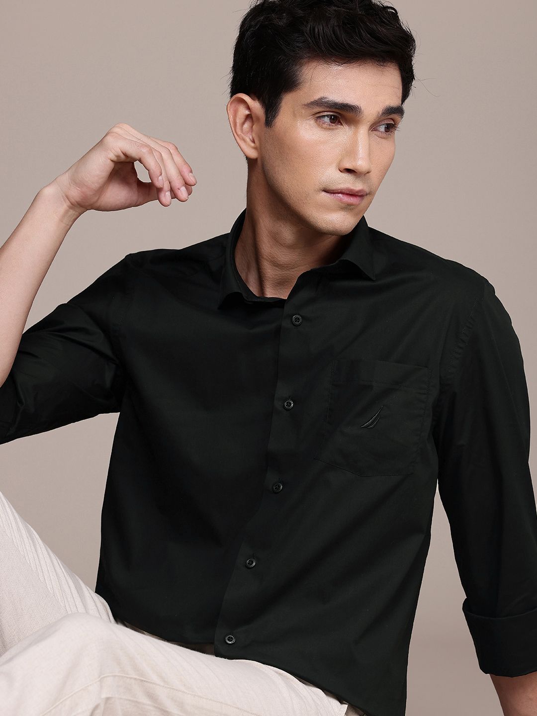 Nautica Premium Solid Slim Fit Shirt-picture-11