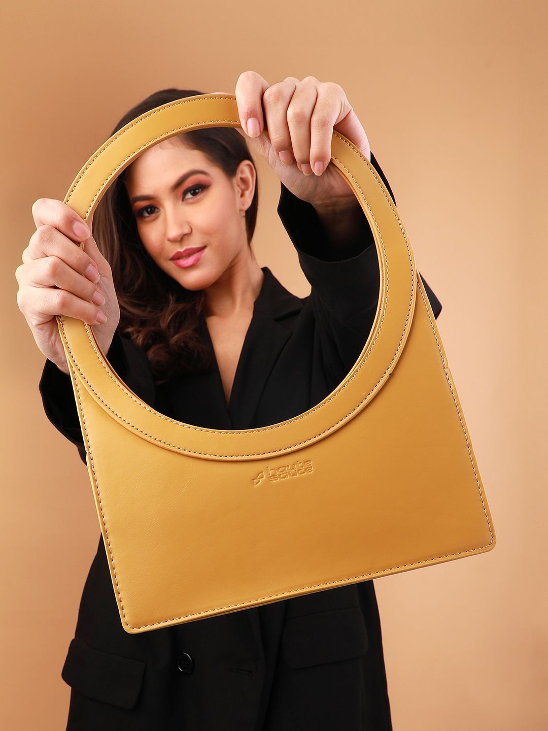 HAUTE SAUCE Aureola Solid Leather Mini Novelty Shoulder Bag