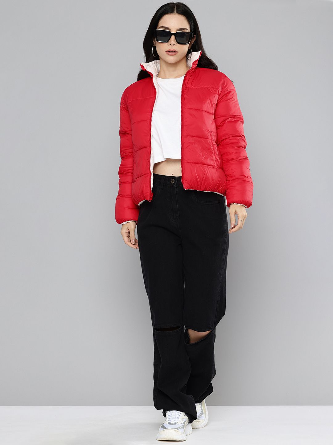 Buy Levis Stand Collar Reversible Puffer Jacket - Jackets for