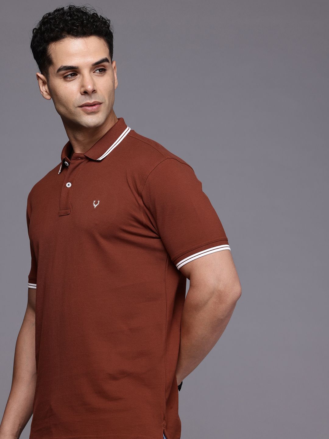 Allen Solly Polo Collar Pure Cotton T-shirt-image-29