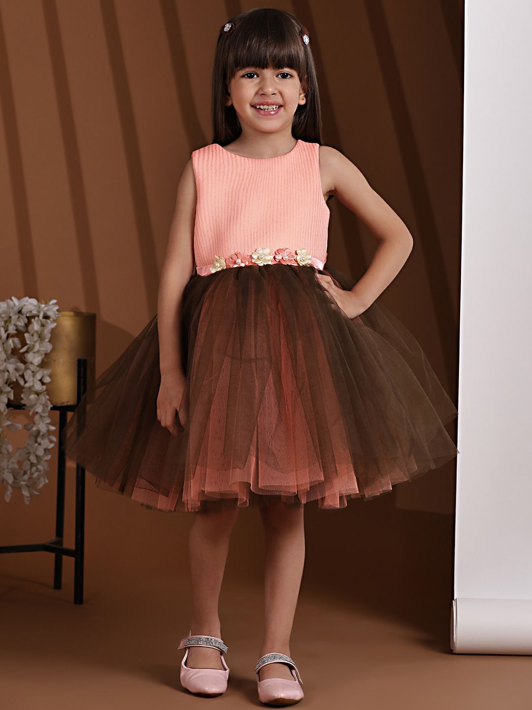 Toy Balloon kids Girl Net Fit & Flare Dress-picture-25