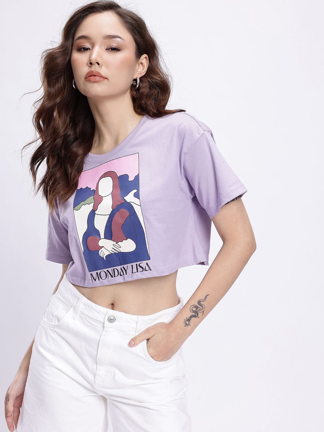 glitchez Graphic Printed Boxy Crop T-shirt-picture-29