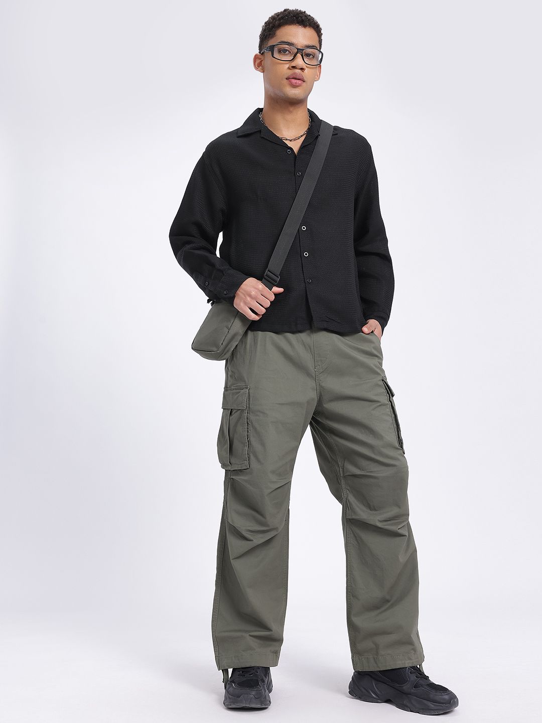 Self Design Cotton Casual Shirt For Men