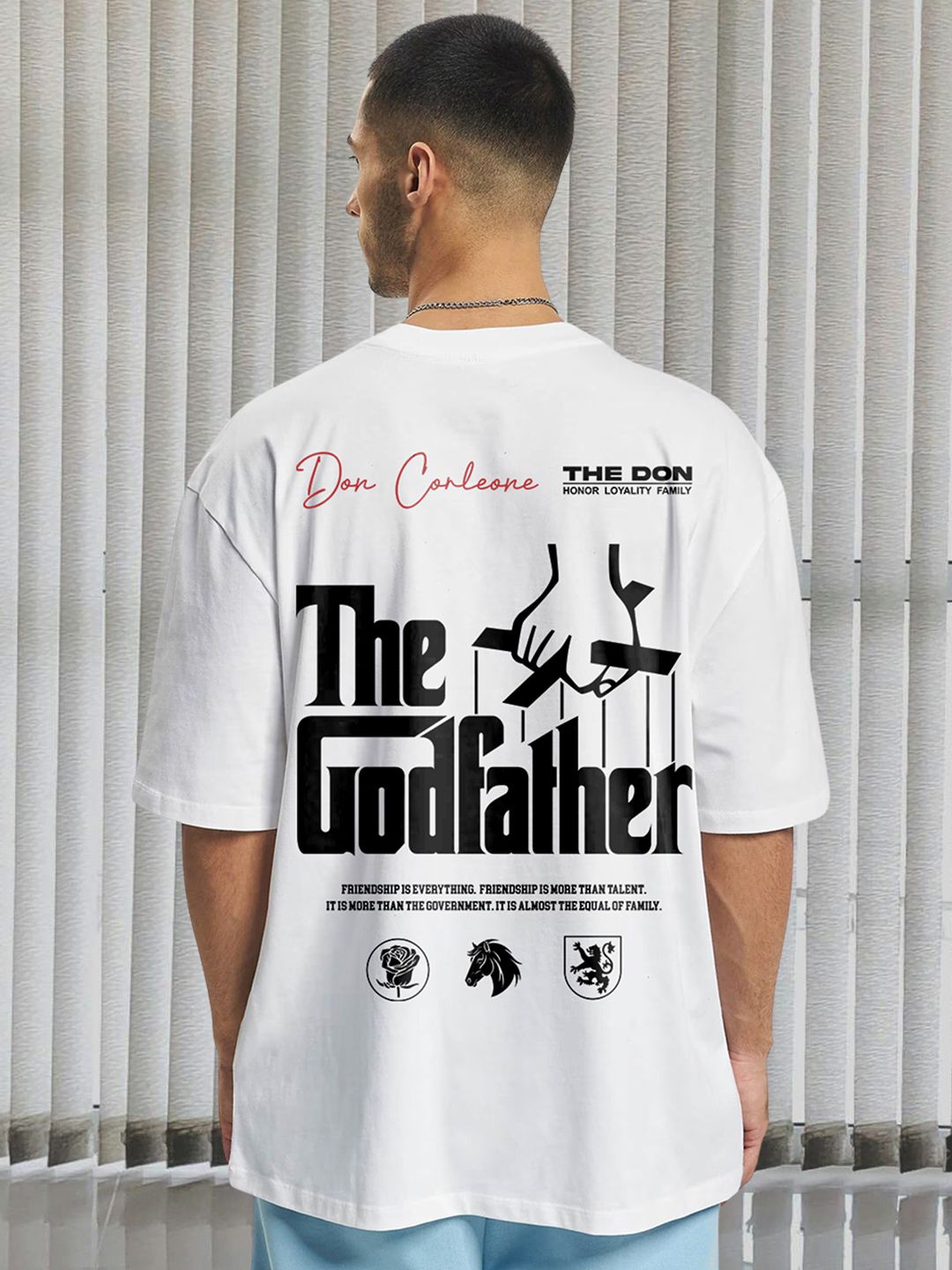 PRONK Men Printed Monochrome Applique T-shirt with Mask-picture-10