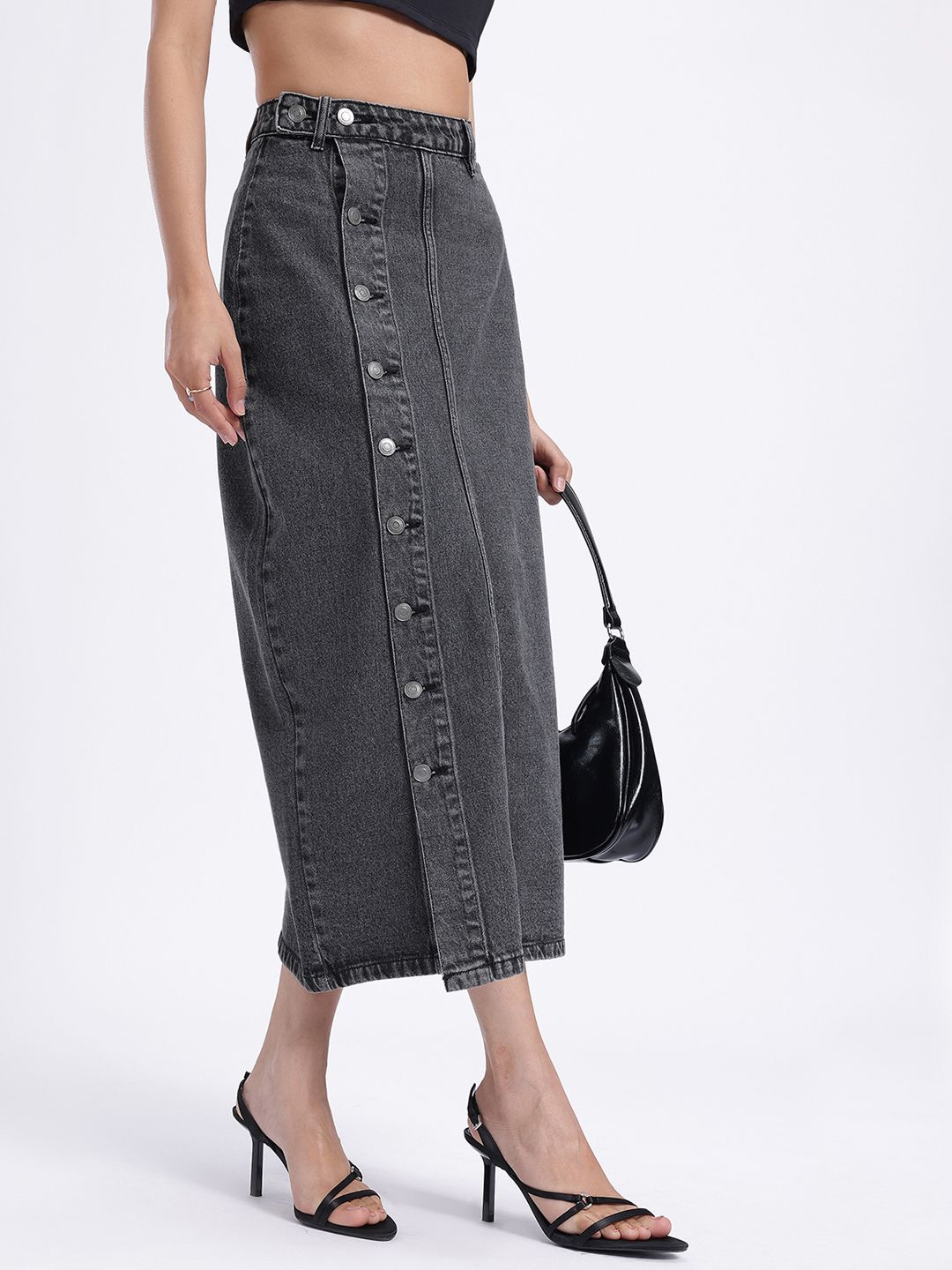 glitchez Denim Dreams Midi Straight Skirt-picture-13