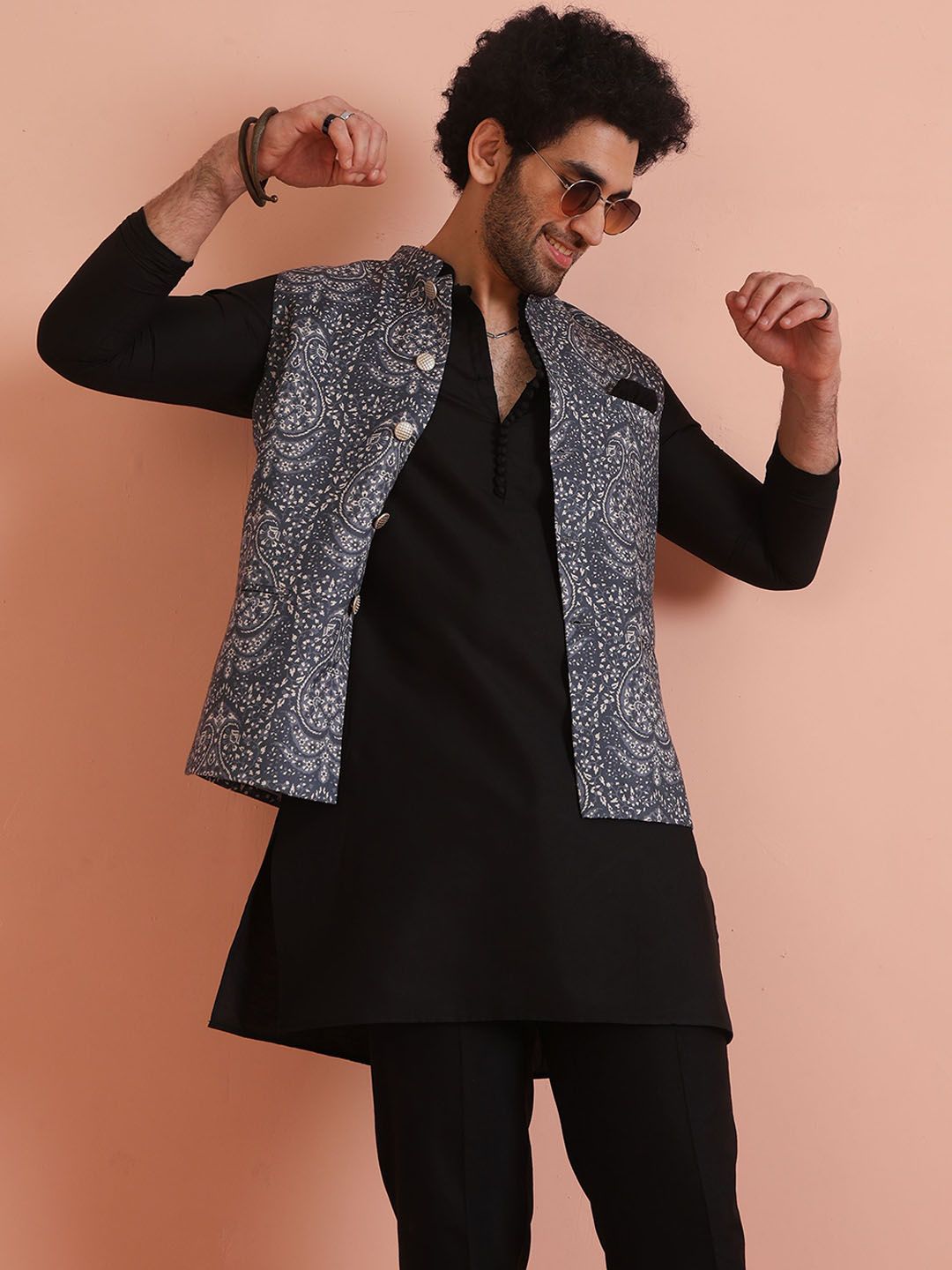 KISAH Men Printed Woven Nehru Jacket-picture-32