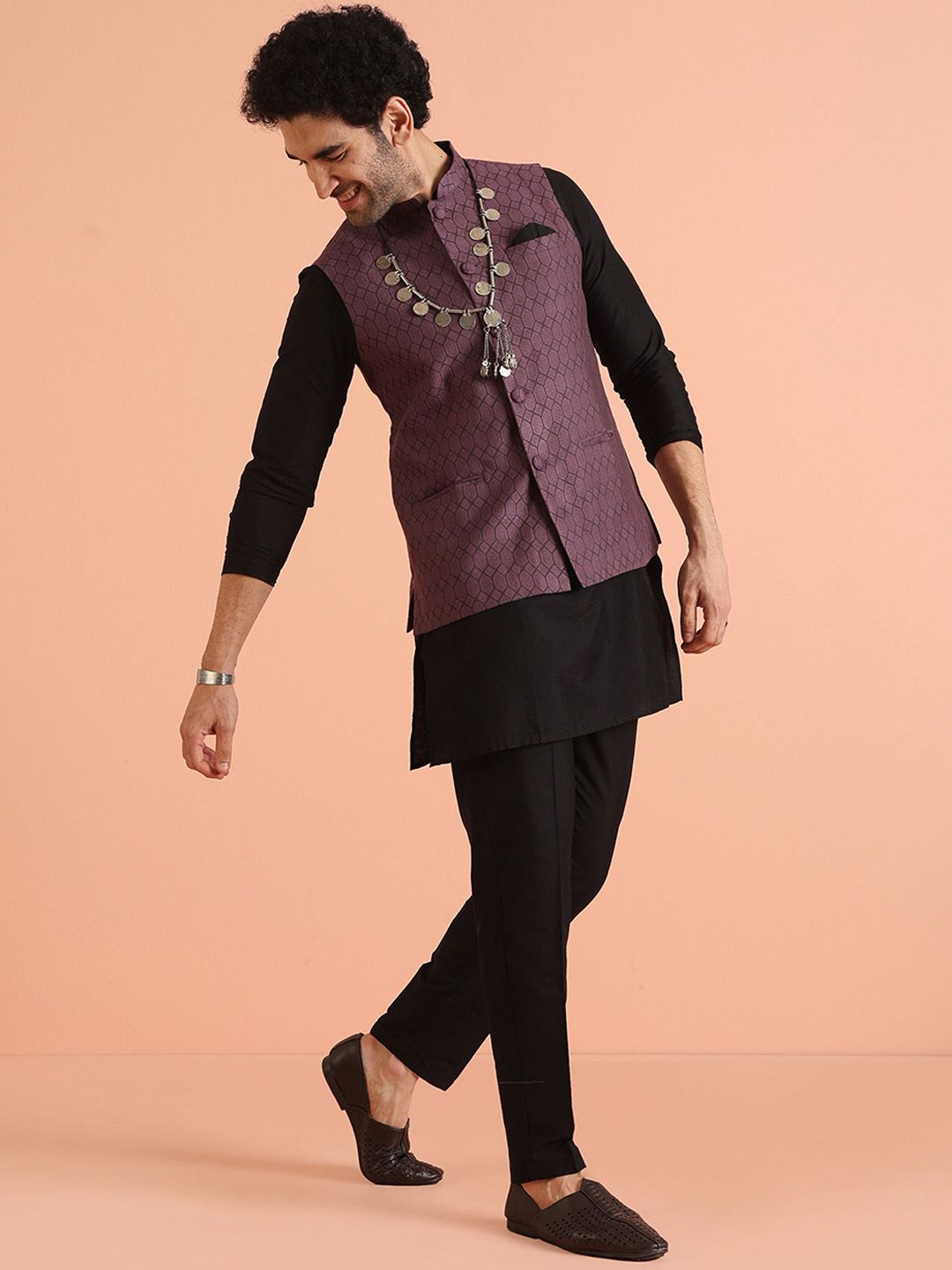 KISAH Men Woven Design Nehru Jacket-picture-11
