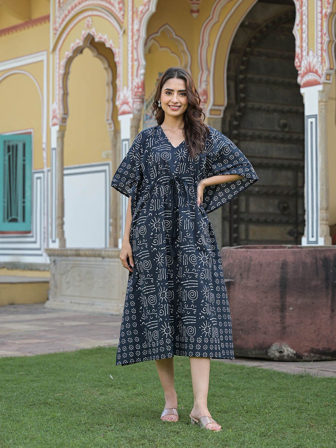 KALINI Women Geometric Printed Kaftan Dress-picture-21
