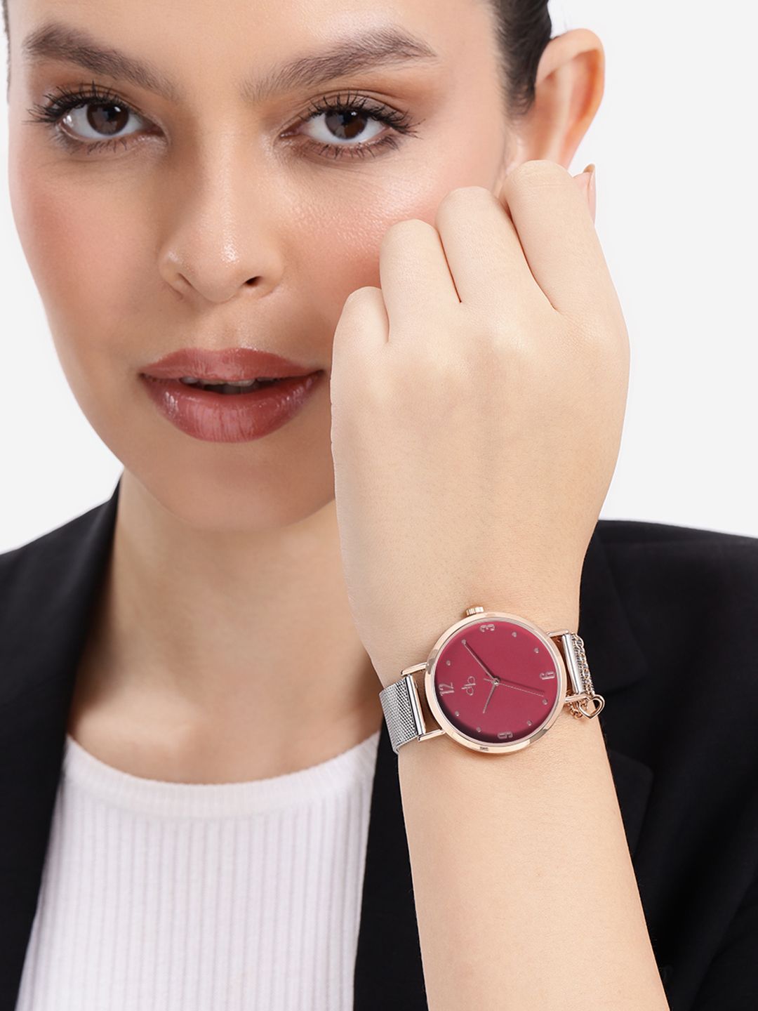 DressBerry Women Stainless Steel Dial & Bracelet Straps Analogue Watch UT-A8631-MRN-DB-image-33