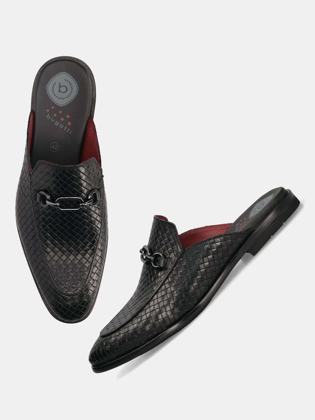 Bugatti Men Textured Leather Mules-picture-28