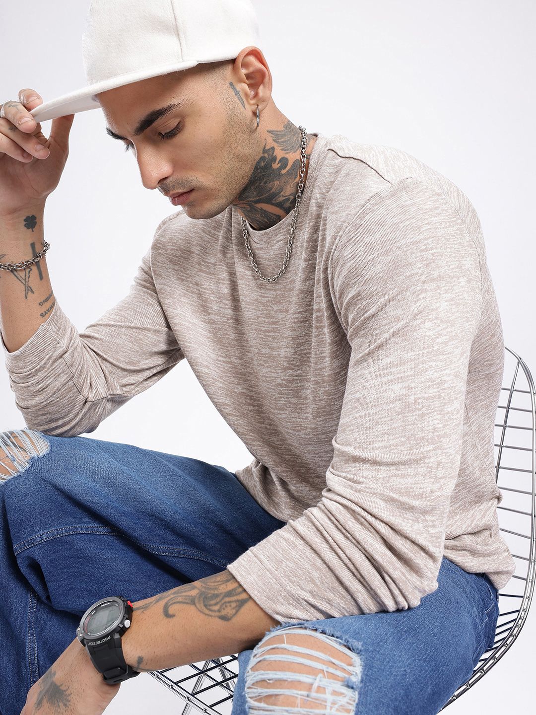 glitchez City Cool Melange Relaxed Fit T-shirt-picture-14