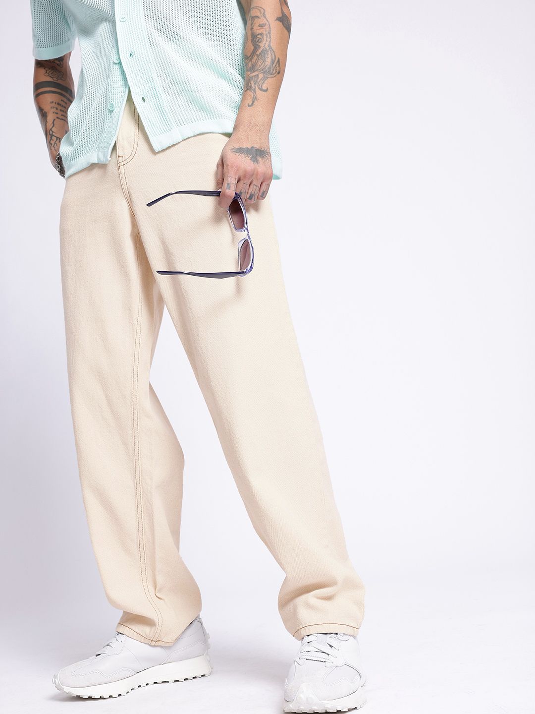 glitchez Men Street Cool Loose Fit Jeans