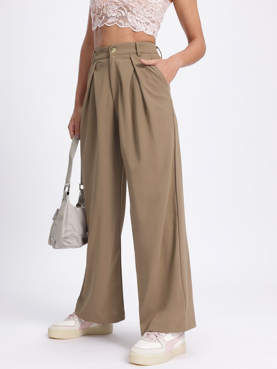 glitchez Women Sleek Pleats High-Rise Korean Pants-picture-29