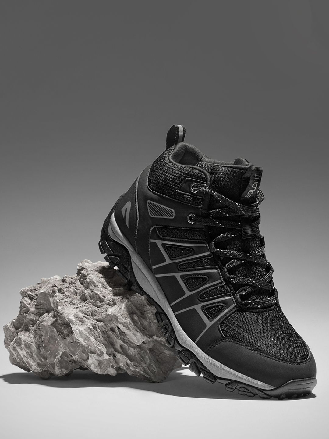 BOLDFIT Men Colourblocked High-Top Trekking Shoes-picture-14