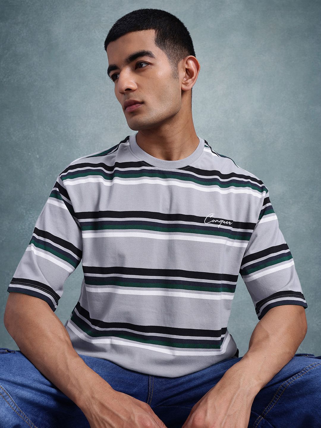 The Roadster Life Co.Multi-Striped Relaxed T-shirt-picture-34