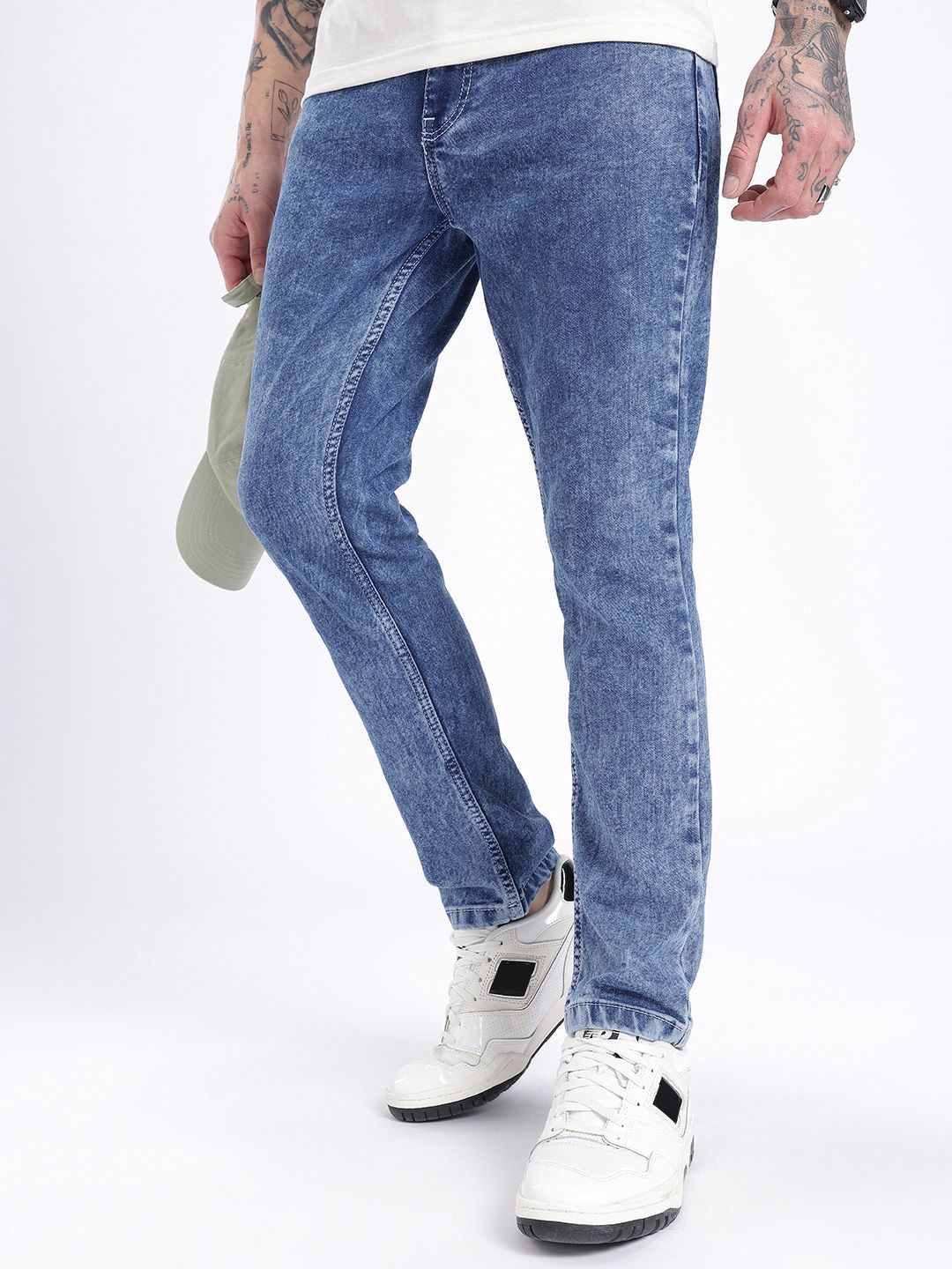 glitchez Men Urban Vibes Skinny Fit Light Faded Printed Stretchable Jeans-picture-39