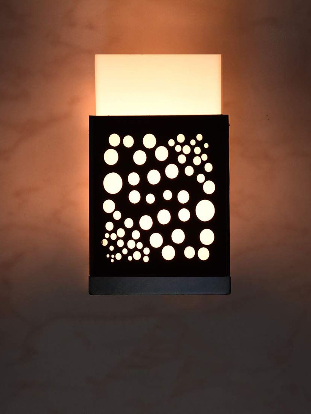 Gojeeva Black & White Textured Contemporary Wooden Rectangle Shaped Wall Lamp-picture-19