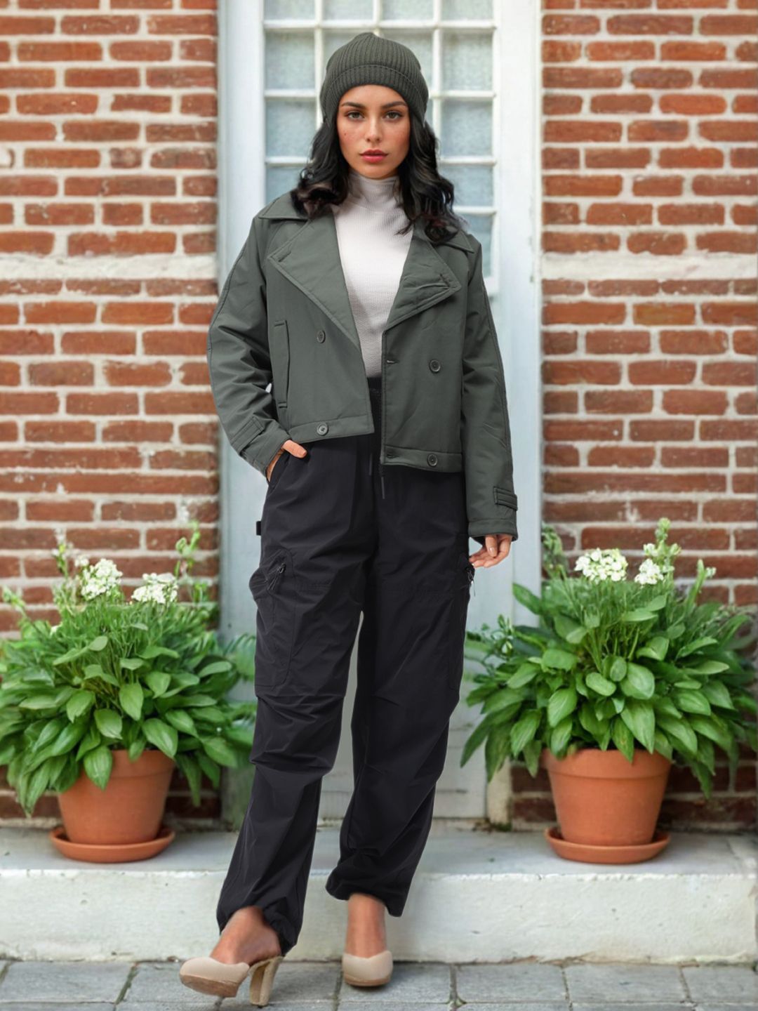 Freehand by The Indian Garage Co Women Crop Sporty Jacket