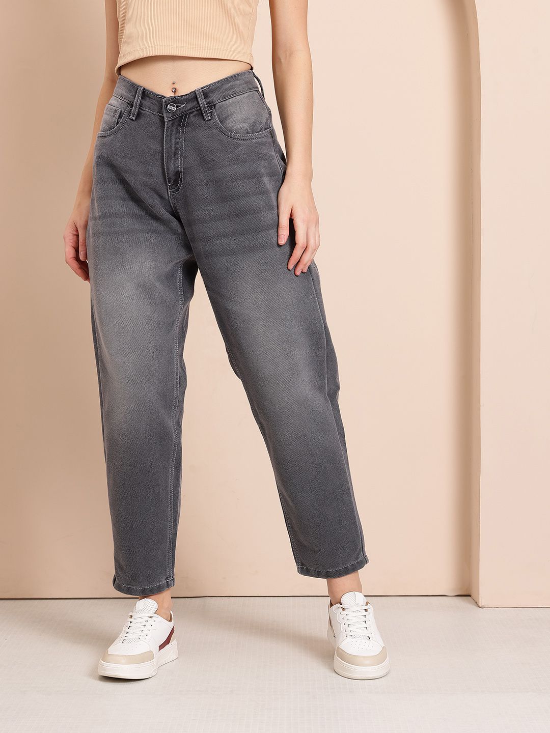 Mast & Harbour Women Mom Fit Light Fade Jeans