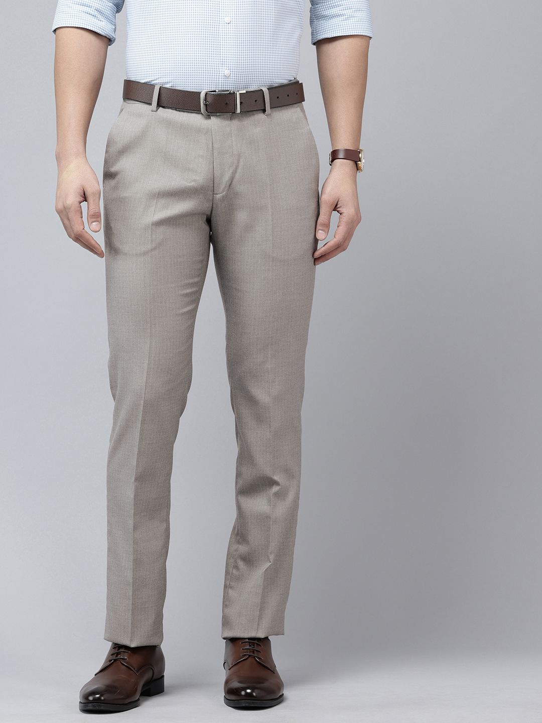 Arrow Men Striped Hudson Tailored Fit Formal Trousers-picture-11