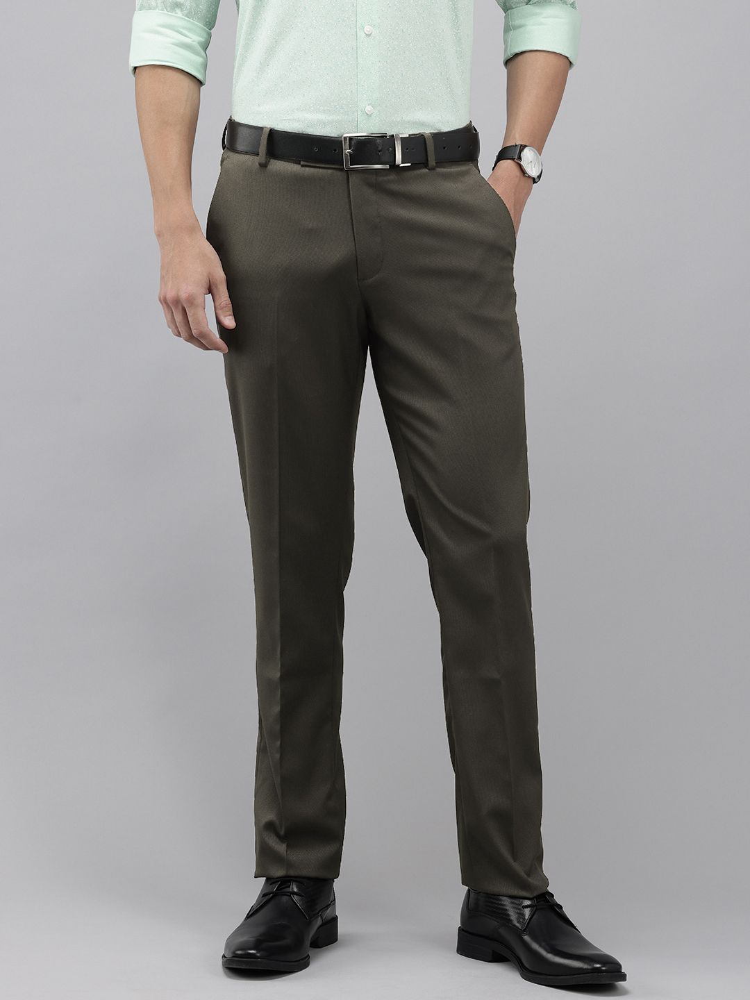 Arrow Men Hudson Textured Tailored Fit Formal Trousers-picture-40