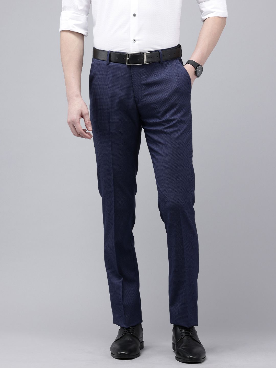 Arrow Men Hudson Tailored Fit Textured Formal Trousers-picture-52