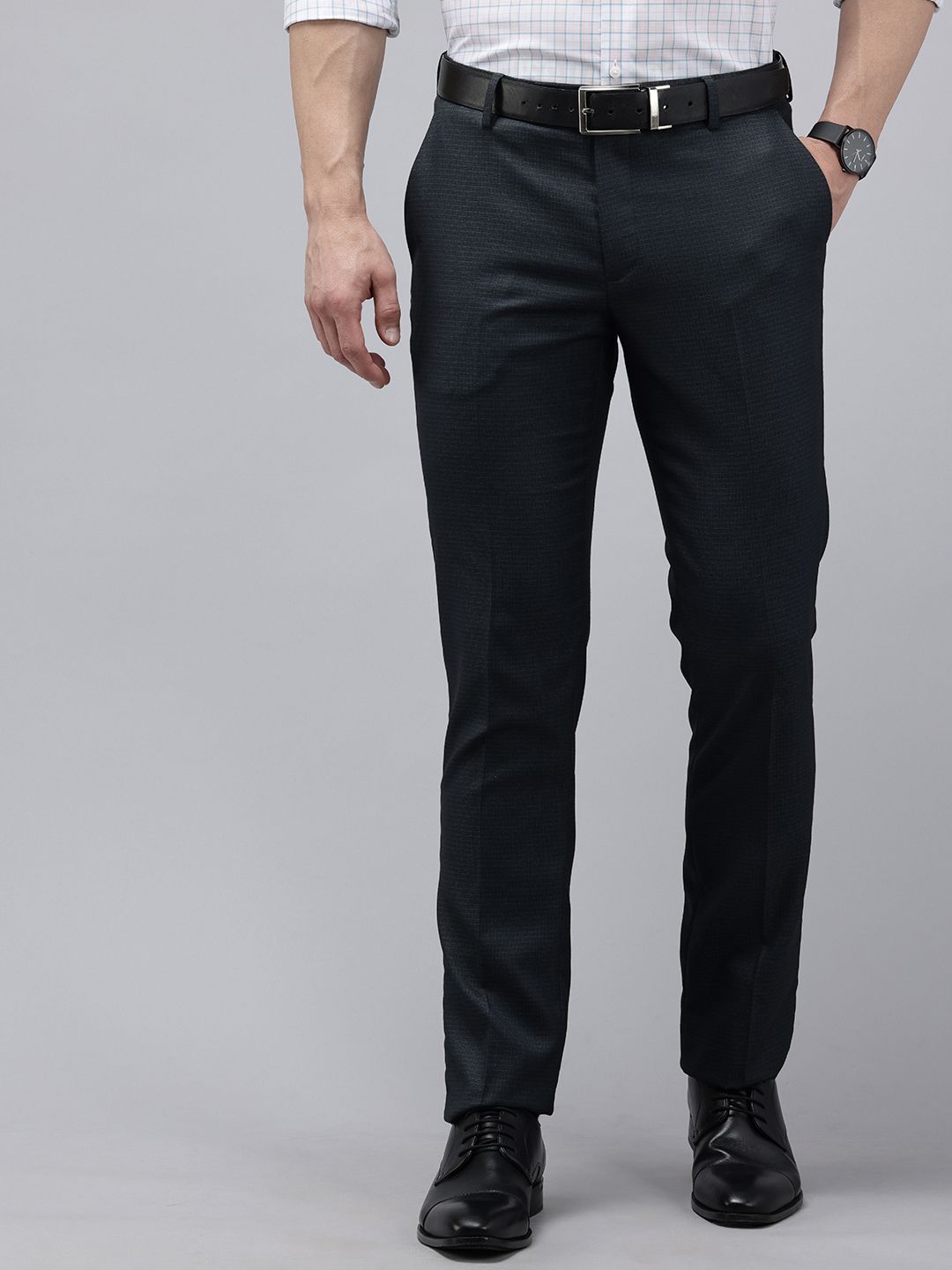Arrow Original Men Textured Checked Tapered Fit Trousers-picture-45
