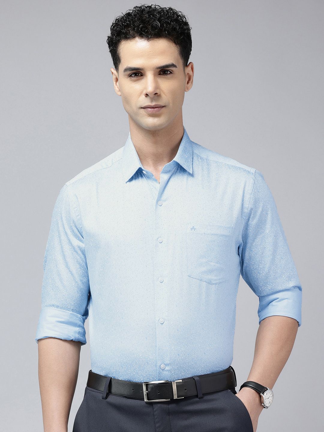 Arrow Manhattan Slim Fit Micro Ditsy Printed Pure Cotton Formal Shirt-picture-18