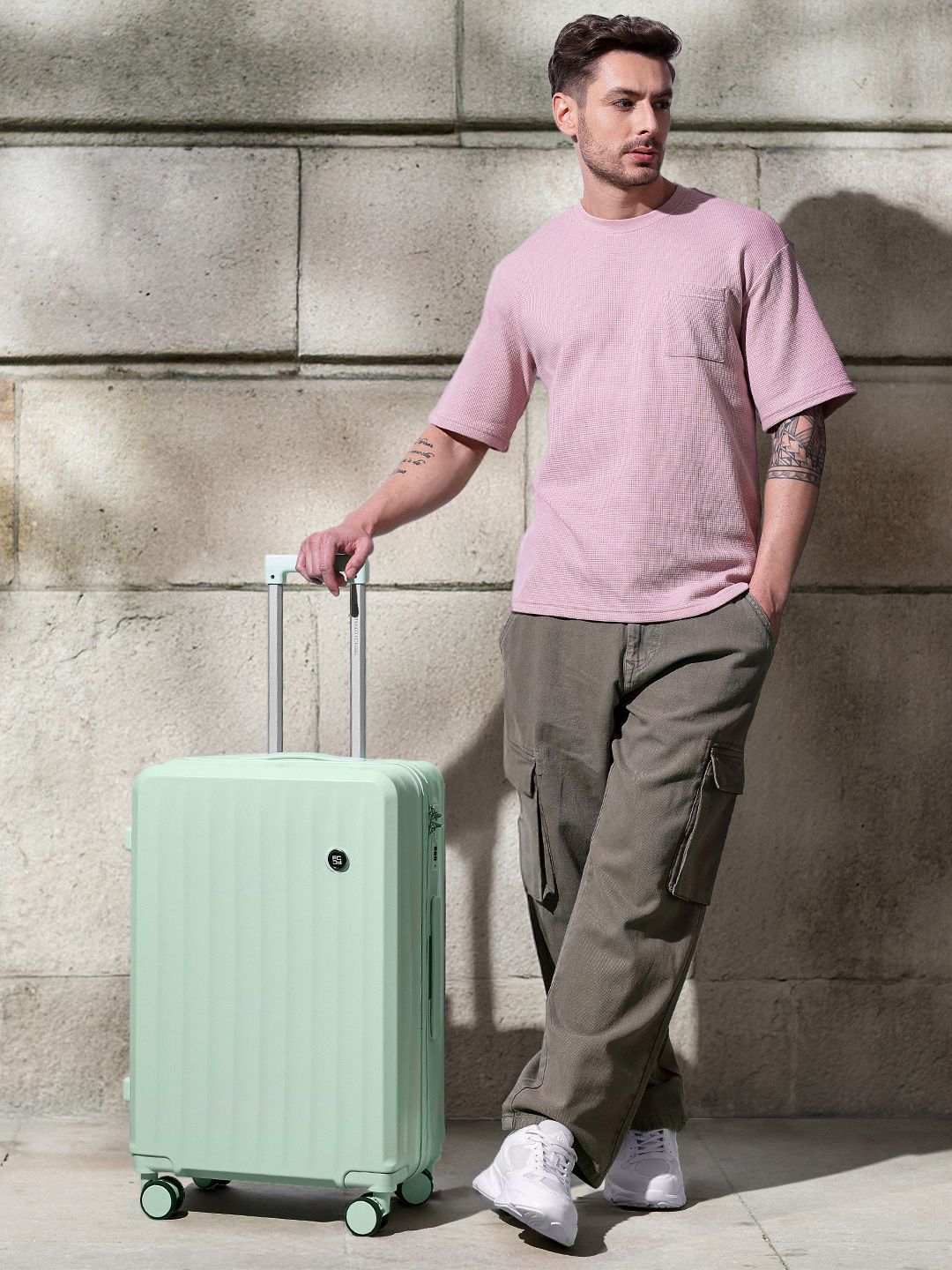 French Connection Textured 360 Degree Rotation Medium-Sized Trolley Bag - 74.93 L-picture-25