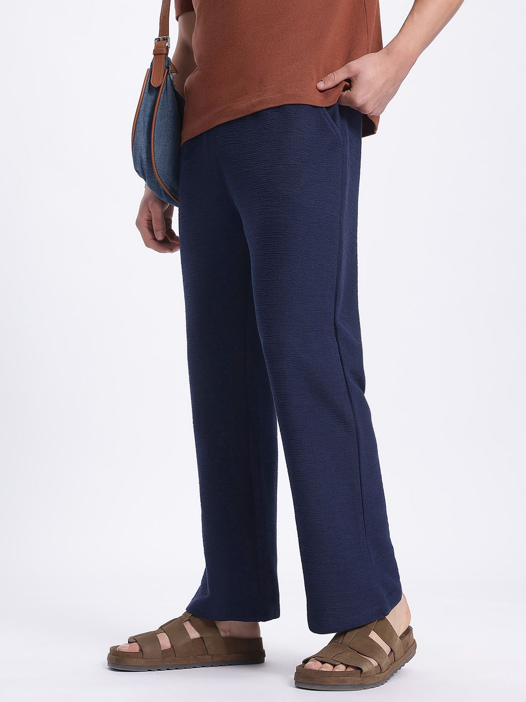 glitchez Men Casual Comfort Textured Transit Track Pants-picture-16