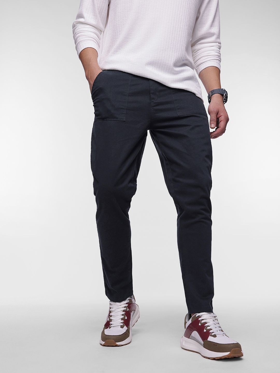 FCUK Men Tapered Fit Trousers-picture-35